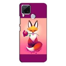 Чохли з картинкою Лисичка для Realme C15 (VPrint) (Лиса з трояндою)
