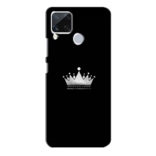 Чехол (Корона на чёрном фоне) для Реалми С15 – Белая корона