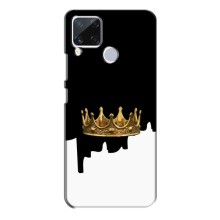 Чехол (Корона на чёрном фоне) для Реалми С15 (Золотая корона)