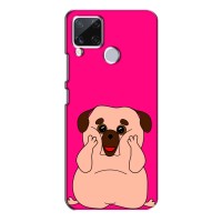 Чехол (ТПУ) Милые собачки для Realme C15 (Веселый Мопсик)