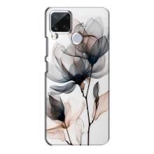 Чохол з квітковим принтом на РєалМє С15 – Квіти на білому