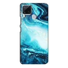 Мраморний чехол на Realme C15 (VPrint) (Блакитний мрамор)