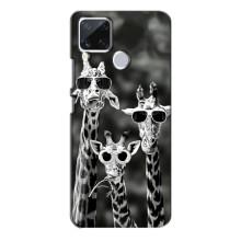 Силіконовий чохол з КАРТИНКАМИ літо для Realme C15 (AlphaPrint) (Жирафи в окулярах)