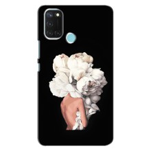 Чехлы (ART) Цветы на Realme C17 (VPrint) (Белые цветы)