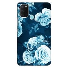 Чехлы (ART) Цветы на Realme C17 (VPrint) (Голубые Бутоны)