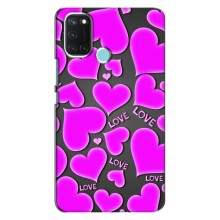 Чехлы для любимой на Реалми С17 (VPrint) (Pink hearts)