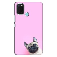 Бампер для Realme C17 с картинкой "Песики" (Собака на розовом)