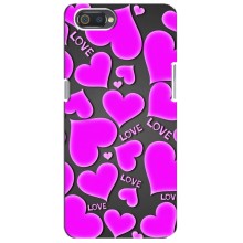 Чехлы для любимой на Реалми С2 (VPrint) (Pink hearts)