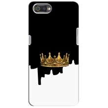 Чехол (Корона на чёрном фоне) для Реалми с2 – Золотая корона