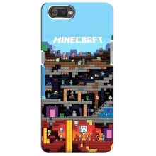 Чохол Майнкрафт на Realme C2 (AlphaPrint) Minecraft (фон Minecraft)