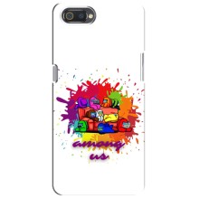 Чохли Амонг Ас для Realme C2 (AlphaPrint) (Яскравий АмонгАс)