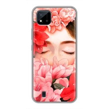 Чехлы (ART) Цветы на Realme C11 (2021) / C20 (VPrint) (Глаза в цветах)