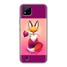 Чехлы с картинкой Лисички для Realme C11 (2021) / C20 (VPrint) (Лисичка с розочкой)
