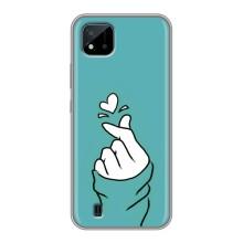 Чохол (Знак сердечка) для Realme C11 (2021) / C20 (Сердечко на бірюзовому)
