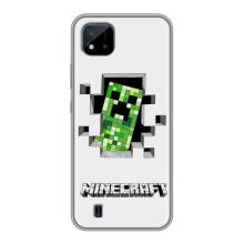 Чехол Майнкрафт на Realme C11 (2021) / C20 (AlphaPrint) Minecraft (крипер Майнкрафт)