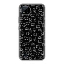Чохол на тематику: Коти для Realme C11 (2021) / C20 (Котики на чорному)