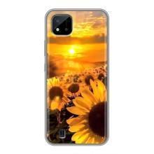 Чохол з Квітами для Realme C11 (2021) / C20 (поле соняшників)