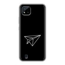 Чохол з картинками на чорному фоні для Realme C11 (2021) / C20 (Літак)