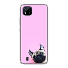 Бампер для Realme C11 (2021) / C20 з картинкою "Песики" (Собака на рожевому)
