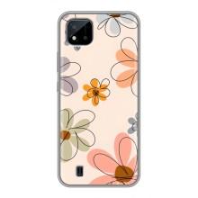 Чехол с цветочным принтом на Реалми С11 (2021) / С20 – Разноцветные цветы