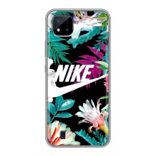 Силиконовый Чехол на Realme C11 (2021) / C20 с картинкой Nike – Цветочный Nike