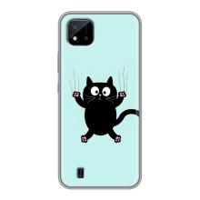Силіконовий чохол з котиком для Realme C11 (2021) / C20 (Падаючий кіт)