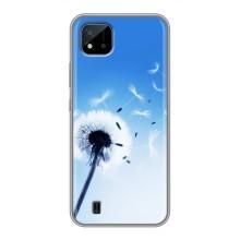 Силіконовий Чохол з кульбабками на Realme C11 (2021) / C20 (Кульбабка на блакитному)