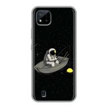 Силіконовый Чохол з принтом "Космонавти" на Realme C11 (2021) / C20 (Космонавт на рибалці)