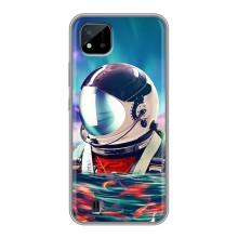 Силіконовый Чохол з принтом "Космонавти" на Realme C11 (2021) / C20 (Космонавт у воді)