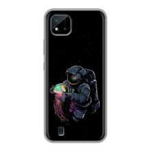 Силіконовый Чохол з принтом "Космонавти" на Realme C11 (2021) / C20 (В руках земля)