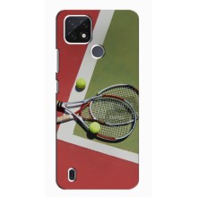 Чехлы с принтом Спортивная тематика для Realme C21 – Ракетки теннис