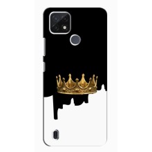 Чехол (Корона на чёрном фоне) для Реалми С21 – Золотая корона