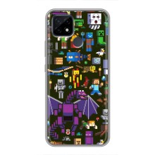 Чехол Майнкрафт на Realme C21 (AlphaPrint) Minecraft (Коллаж Майнкрафт)