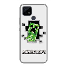 Чехол Майнкрафт на Realme C21 (AlphaPrint) Minecraft (крипер Майнкрафт)