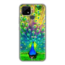 Чехол с птицами на Realme C21 (VPrint) (Яркий Павлин)