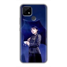 Чехлы Венсдей на Realme C21 Уэнсдей (AlphaPrint) (Уэнздей с зонтом)