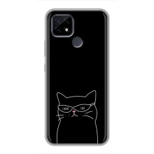 Чехол с рисунком кот на Realme C21 (Равнодушный кот)