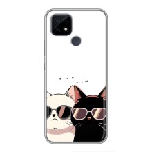 Чехол с рисунком кот на Realme C21 (Коты в очках)