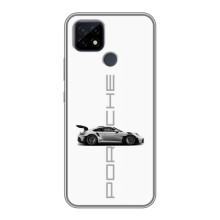 Чехол с авто Порше для Realme C21 – белый Порше