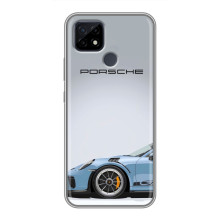 Чехол с авто Порше для Realme C21 – Голубой Порше