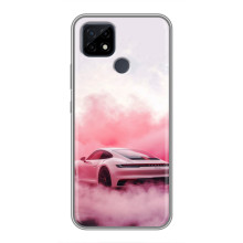 Чехол с авто Порше для Realme C21 – Розовый Порше