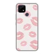 Чехол с розовым рисунком для Realme C21 (Розовые губы)