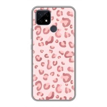 Чехол с розовым рисунком для Realme C21 (Розовый леопард)