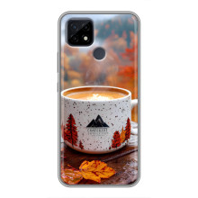 Чехол с уникальным дизайном «Осень с кофе» для Realme C21 – Кофе на природе