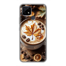 Чехол с уникальным дизайном «Осень с кофе» для Realme C21 – Пряный кофе