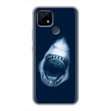 Силиконовый бампер с картинкой животных для Realme C21 (Пасть Акулы)