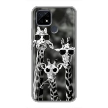 Силиконовый чехол с КАРТИНКАМИ лето для Realme C21 (AlphaPrint) (Жирафы в очках)