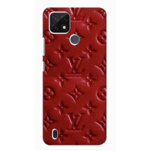 Текстурный Чехол Louis Vuitton для Реалми С21 – Красный ЛВ