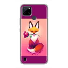Чехлы с картинкой Лисички для Realme C21Y (VPrint) (Лисичка с розочкой)