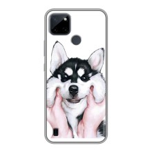 Чехлы с собаками для Realme C21Y (VPrint) (Довольный Хаски)